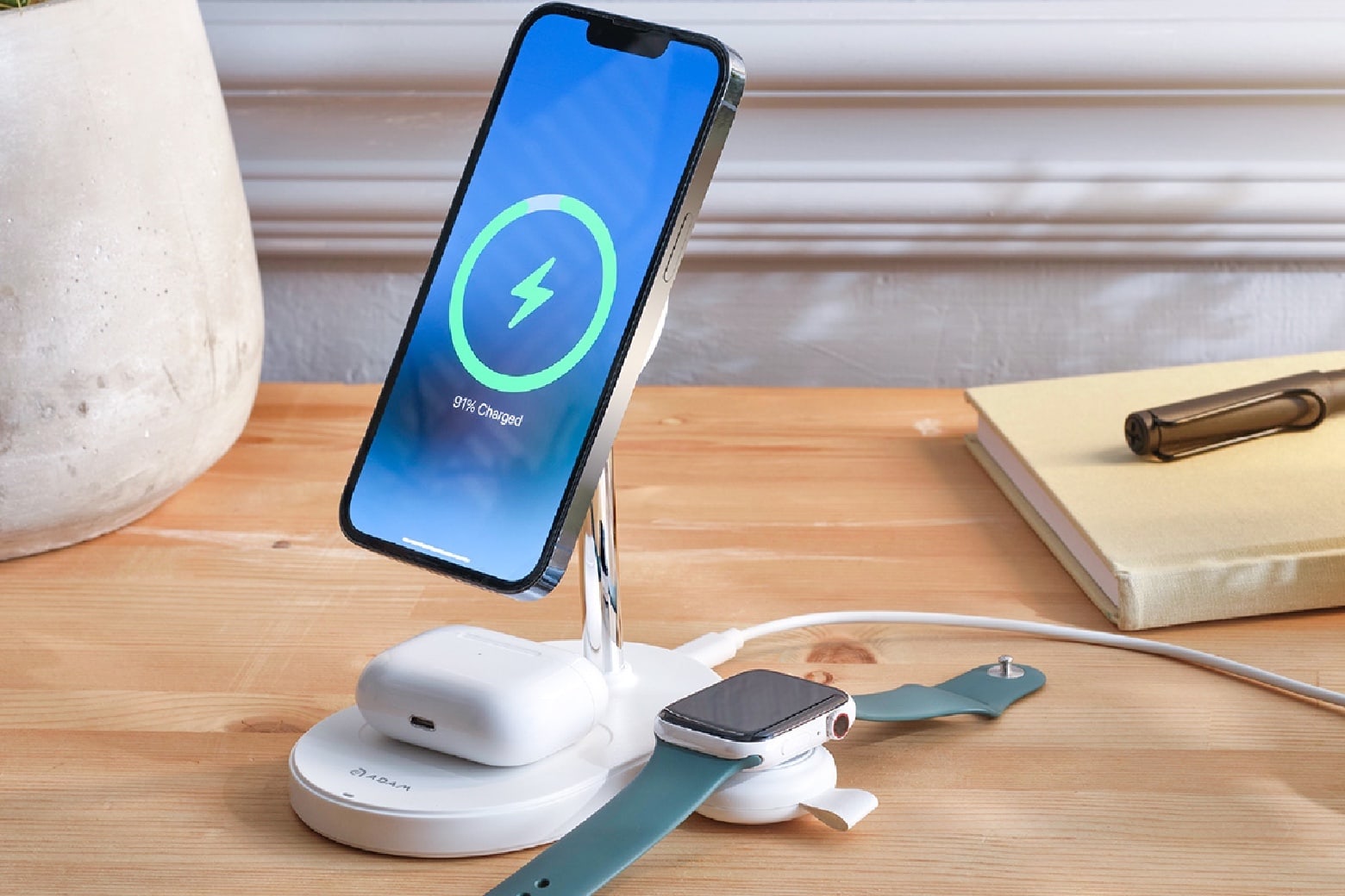 Fast-charge three Apple devices at once with this sleek wireless station, now $20 off.