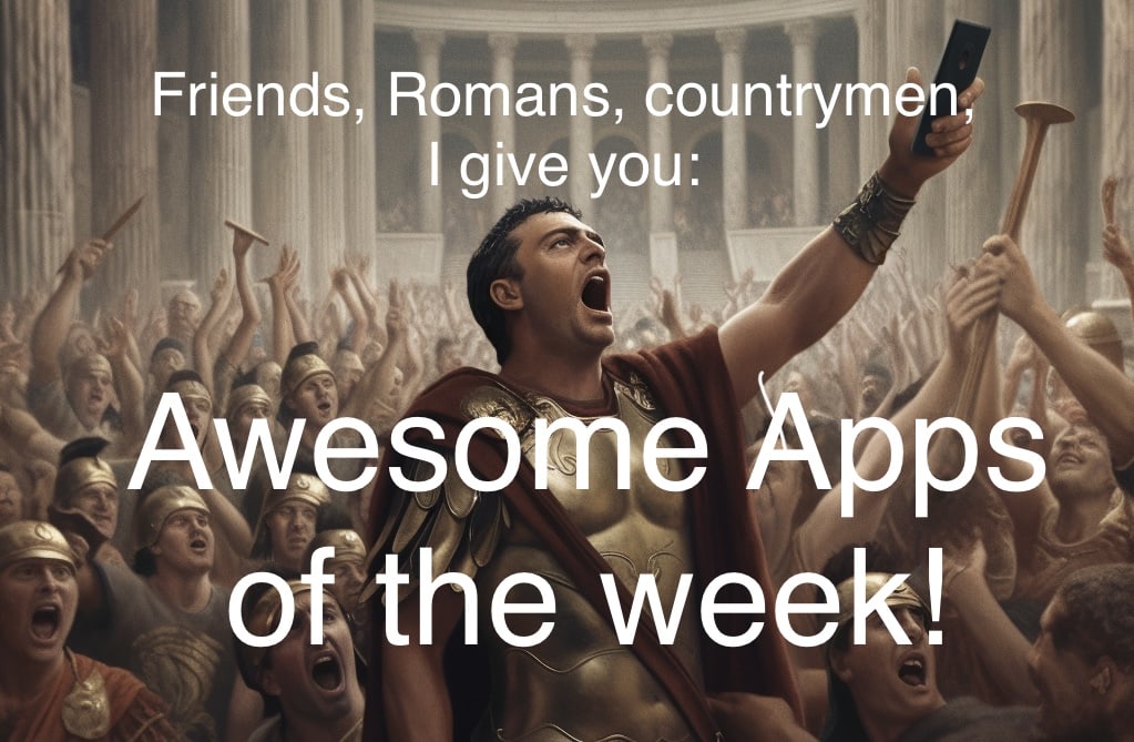 AI generated image of a Roman emperor holding up an iPhone.