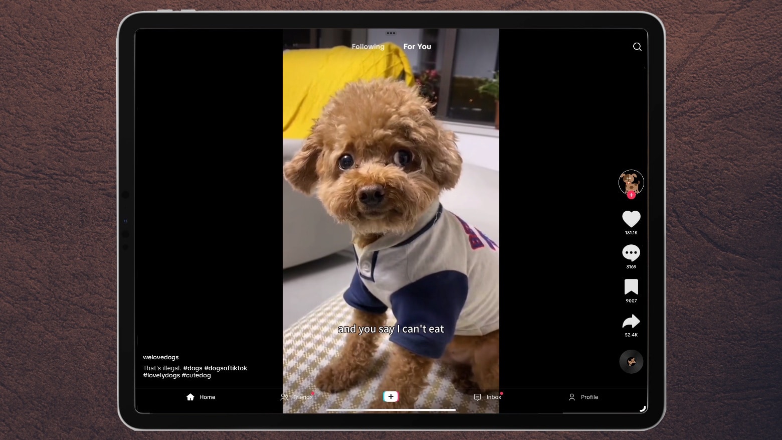 TikTok for iPad in Landscape
