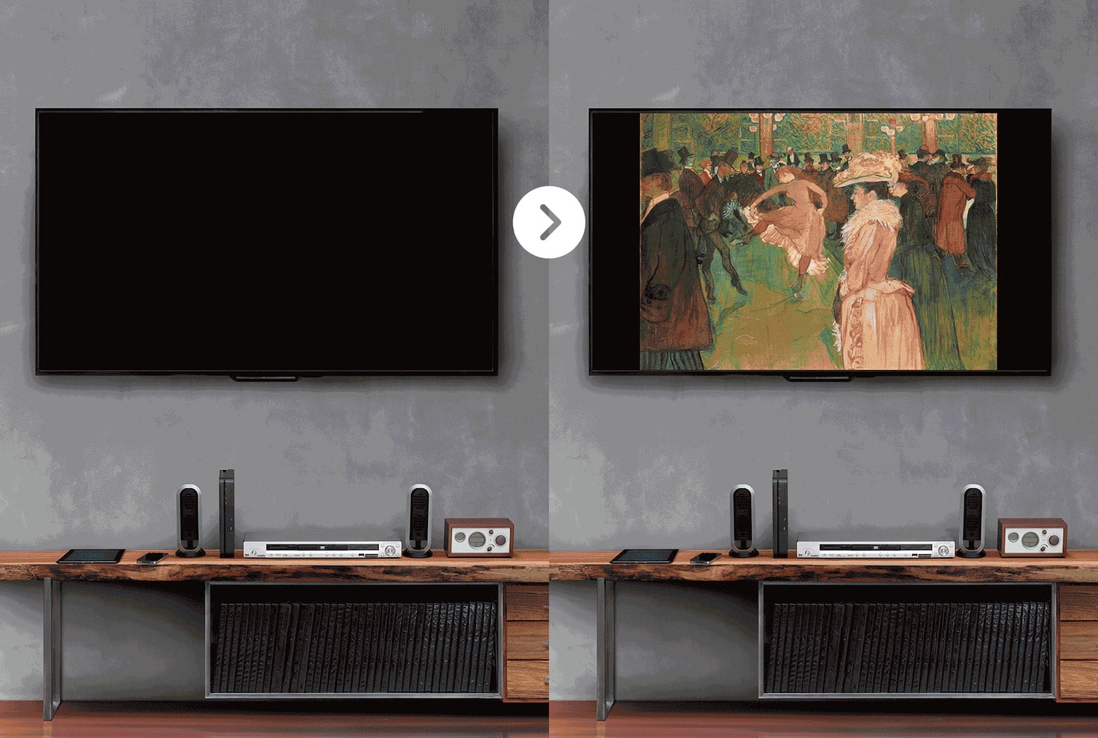 Dreamscreens art screensavers for TV show fine artworks on your big screen.