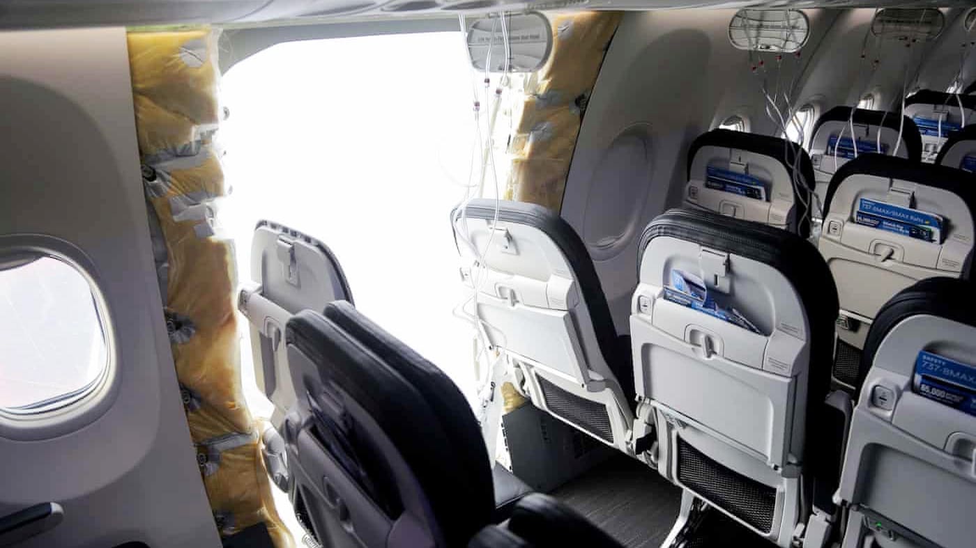 An Alaska Airlines flight lost a door plug in mid-air.