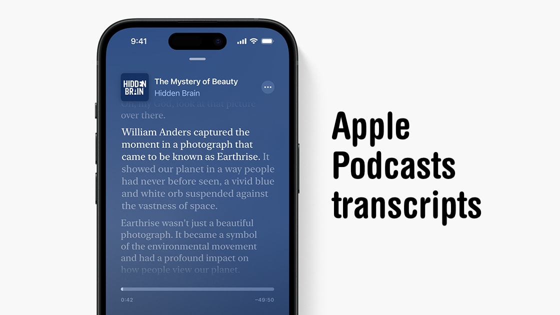 Apple Podcasts transcripts