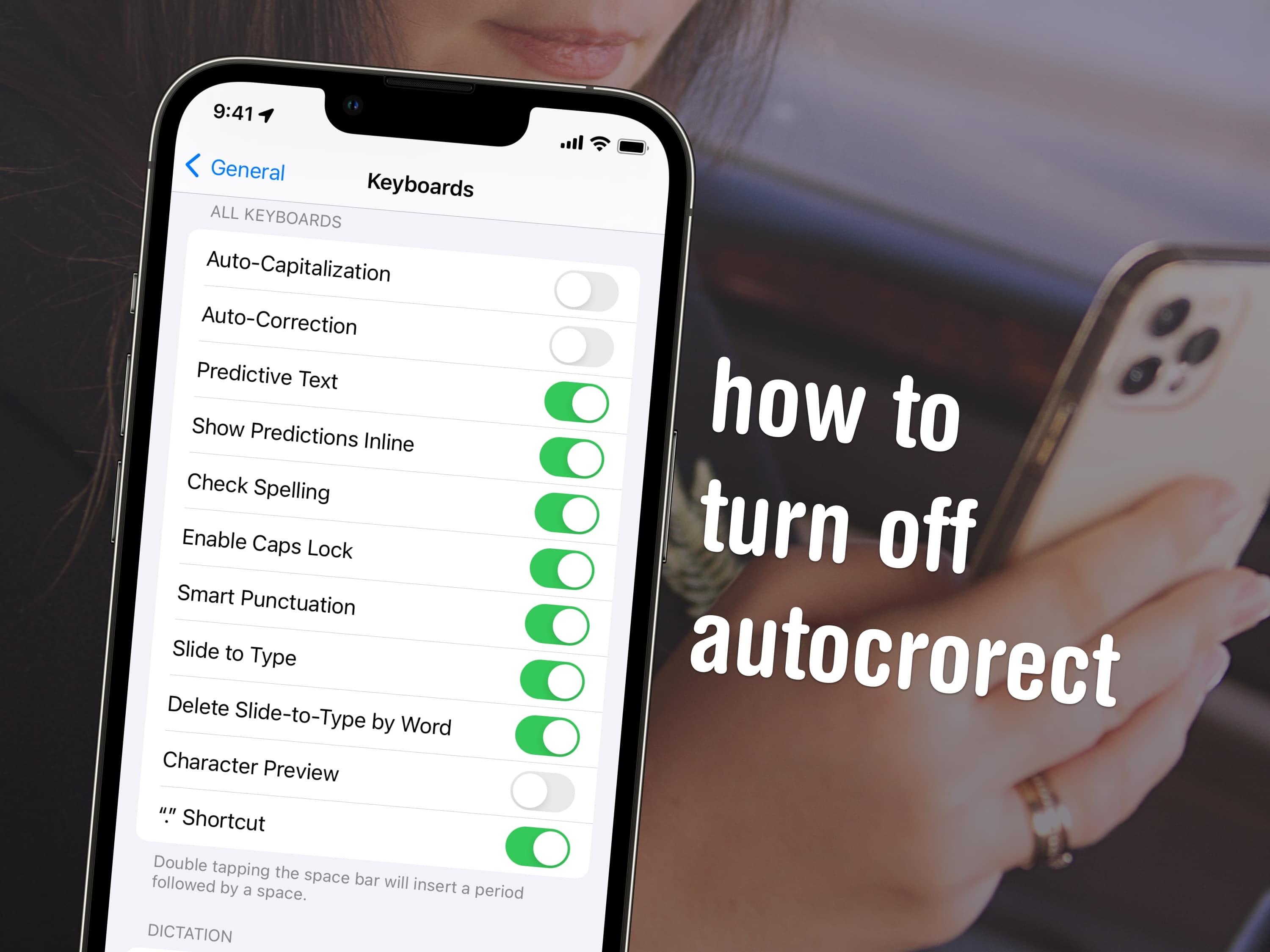 how to turn off autocrorect