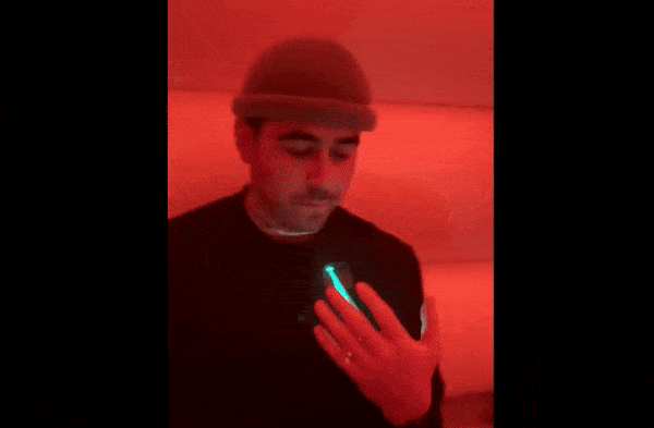 Humane's AI Pin projector in action.