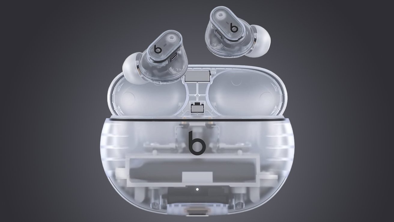 Beats Studio Buds+ in transparent case