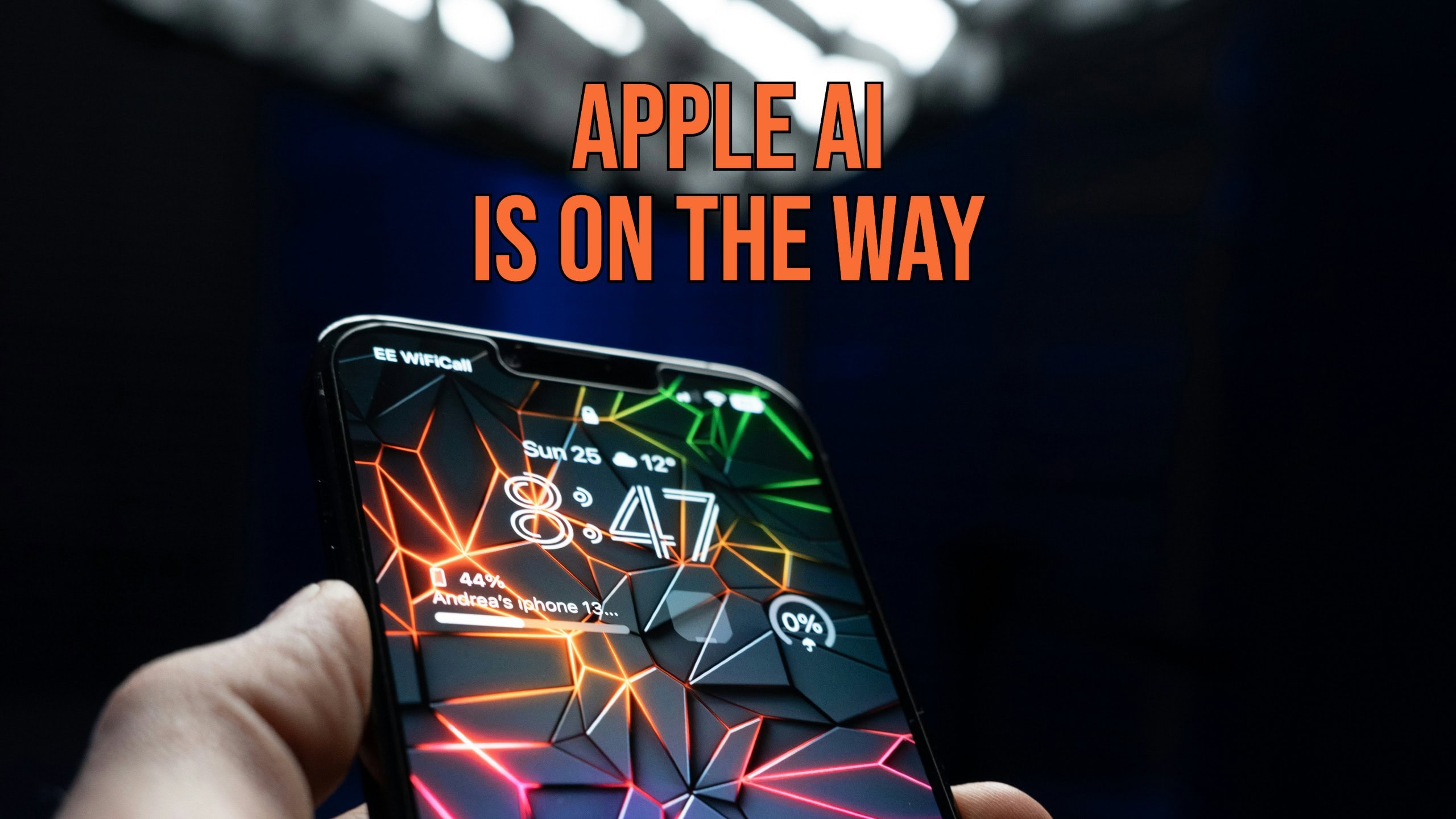 An iPhone with the words 