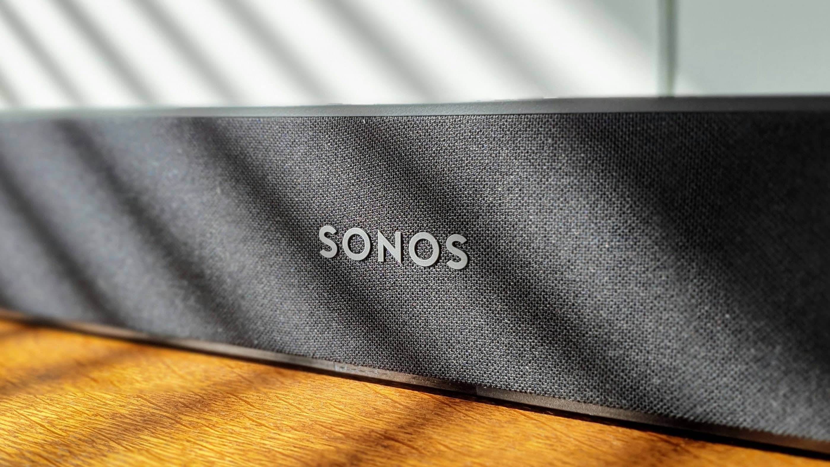 Sonos logo on a Sonos speaker