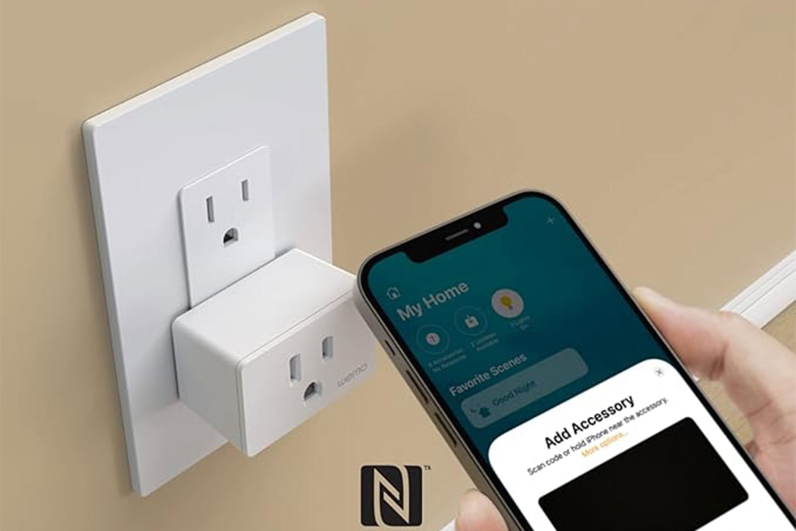 Photo of an iPhone connecting to a Belkin Wemo Smart Plug with Thread, illustrating a post about a smart plug deal: 3 for $70.