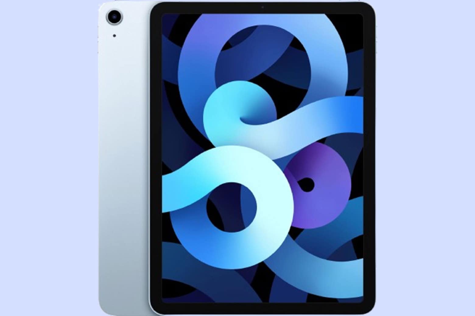 Product photo of the Apple iPad Air 4th Gen (2020) 64GB WiFi Sky Blue (refurbished).