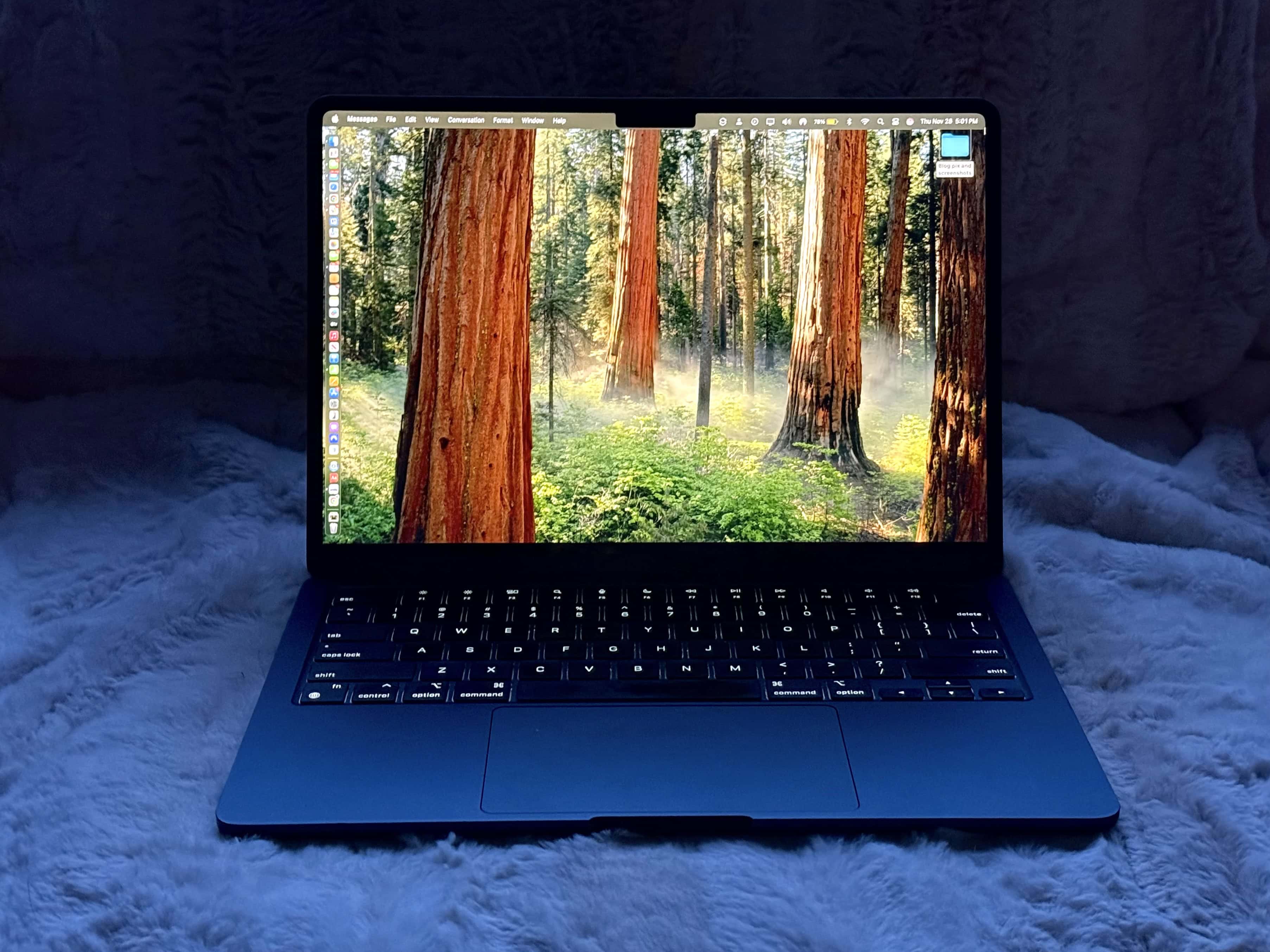 Keyboard and screen of 13-inch MacBook Air.