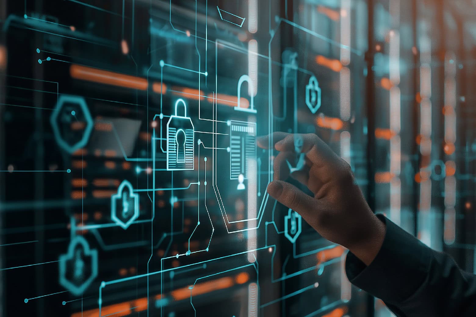 Man navigating a large screen, used to illustrate an IT training bundle deal.
