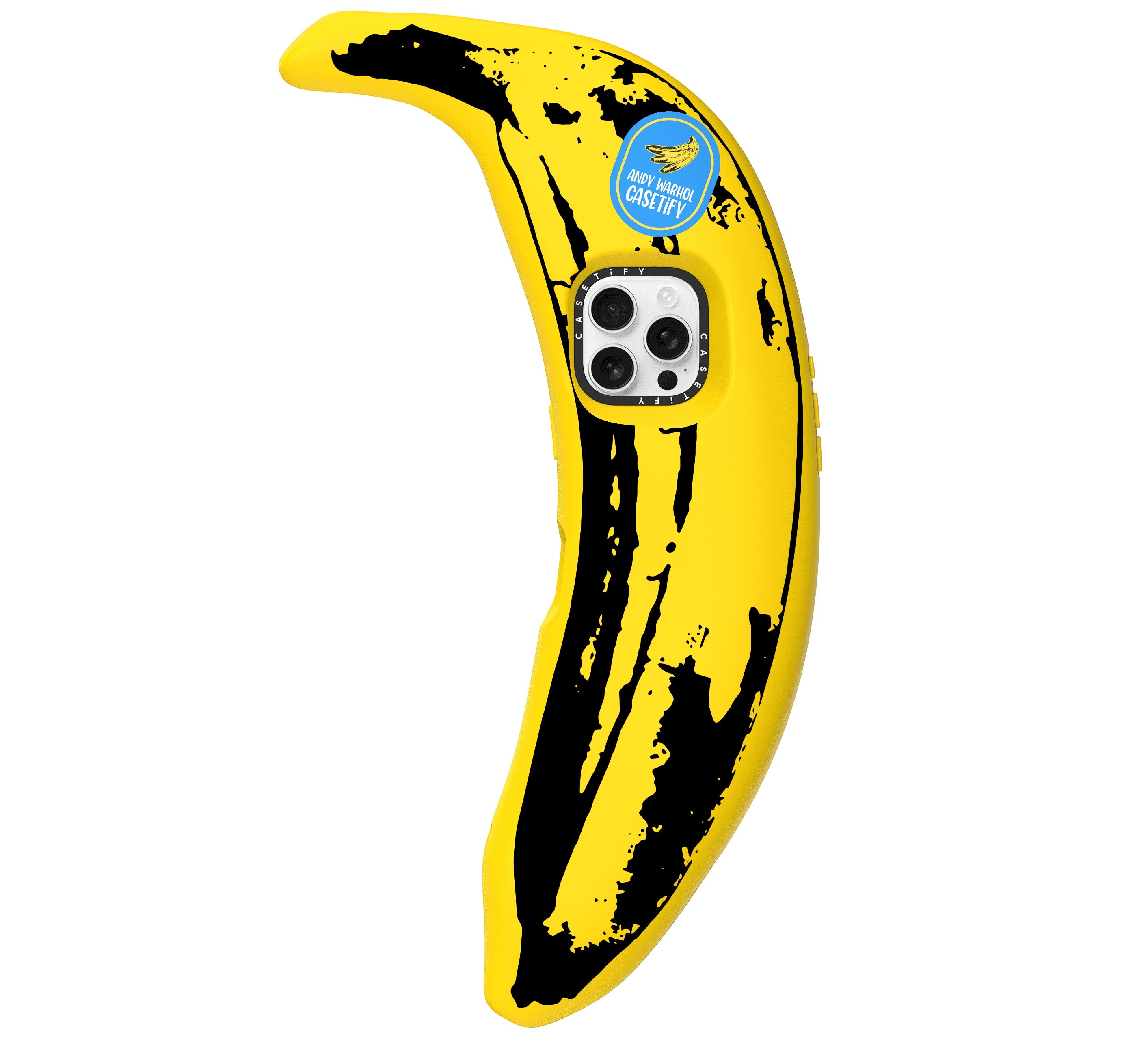 Product shot of Andy Warhol x Casetify banana iPhone case