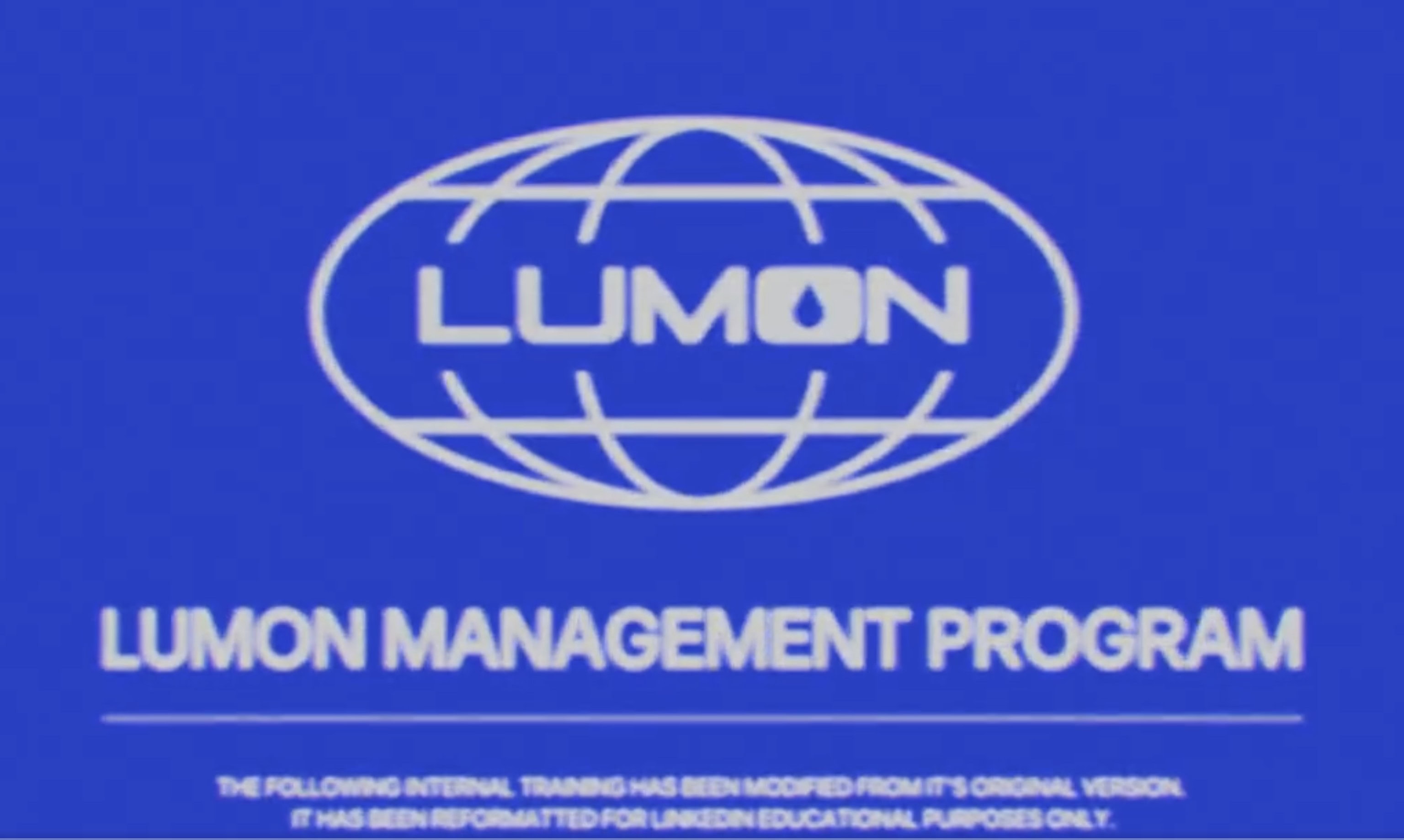 Lumon Industries management training video