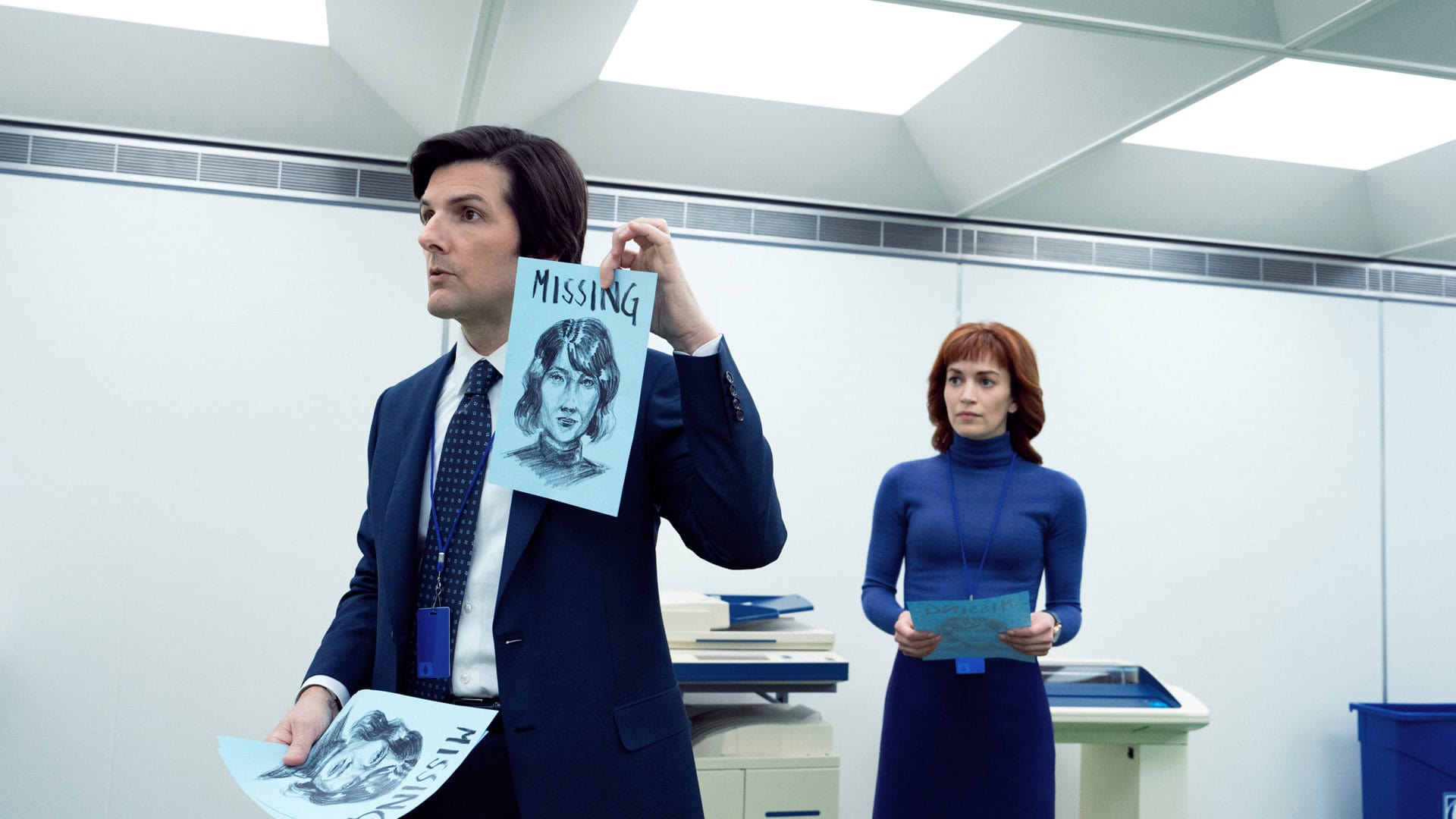 Severance s2 ep 3 recap - Scott-Lower with Mrs. Casey missing poster