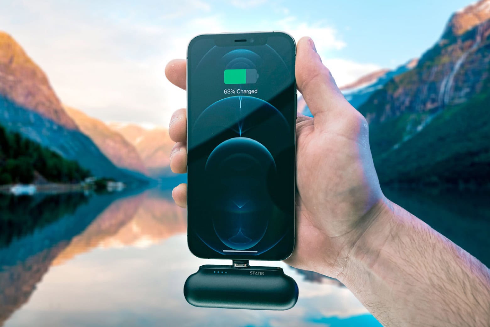 Compact power bank attached to a mobile device