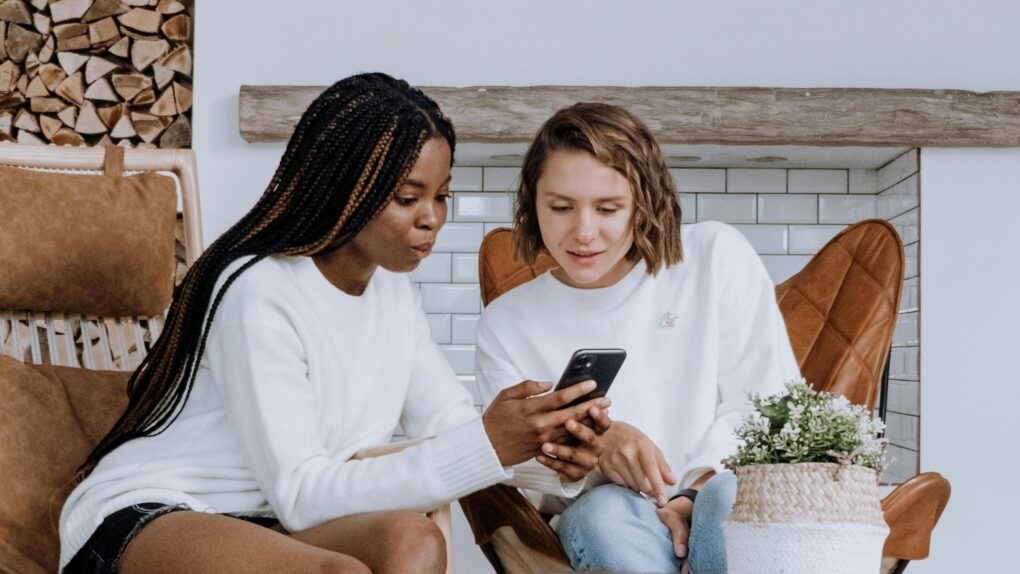 Teens with iPhone