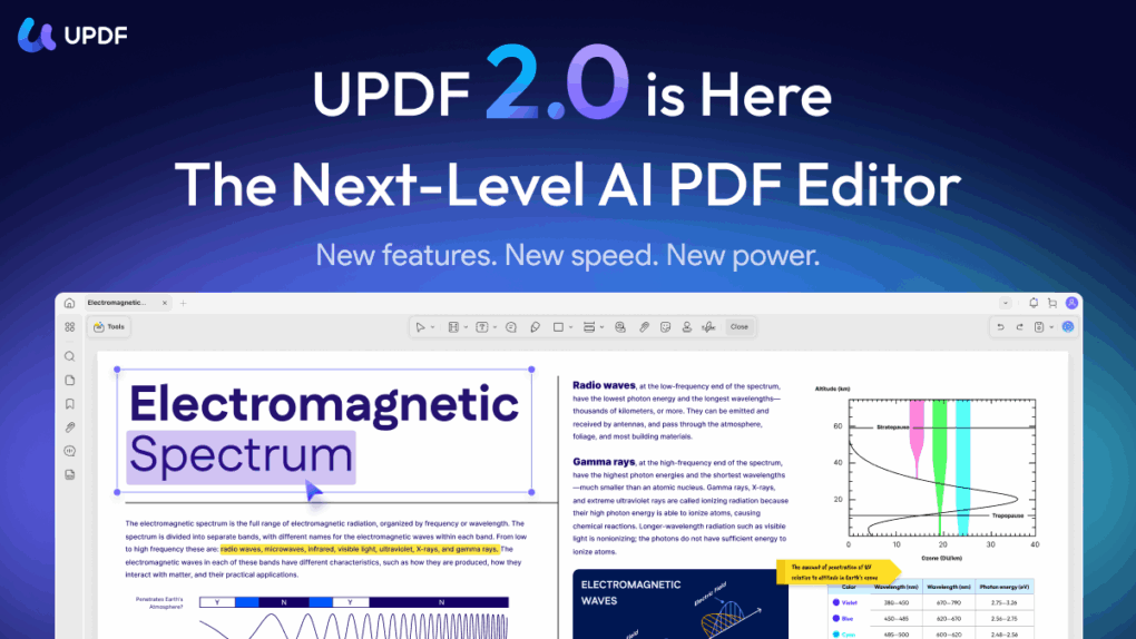 Marketing image for UPDF 2.0, 