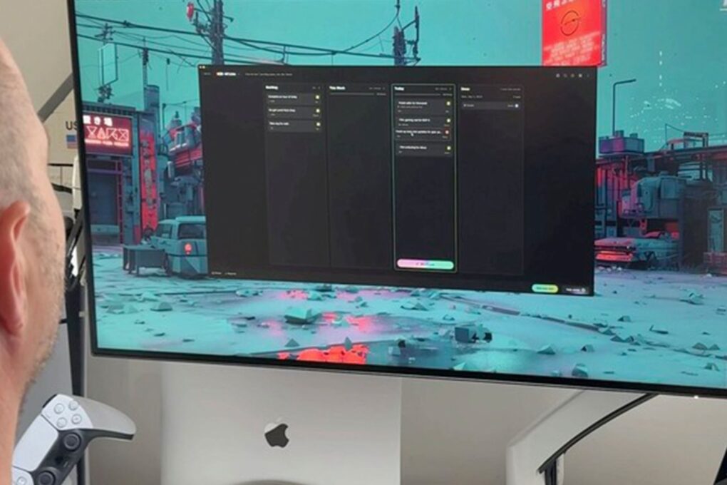 Person utilizing Blitzit task management app on his desktop
